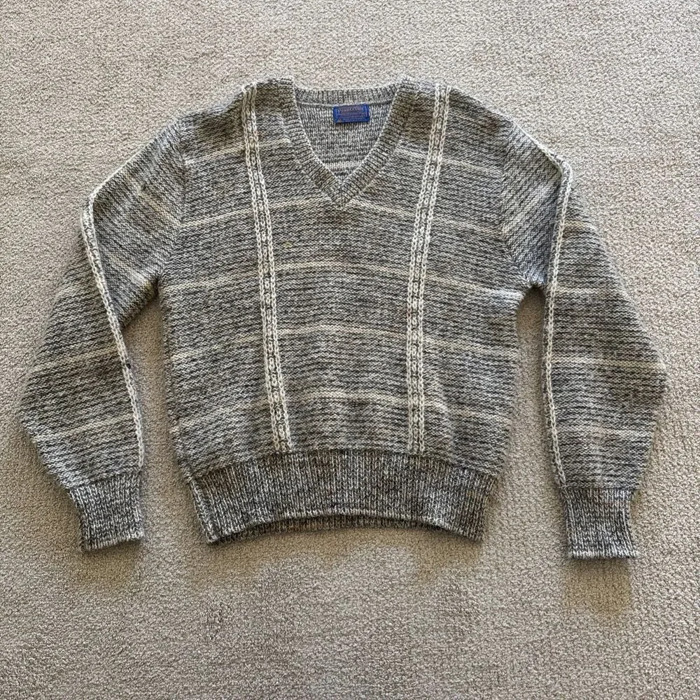 VTG 80’s Pendleton 100% Wool Made In USA Knitted Sweater Large